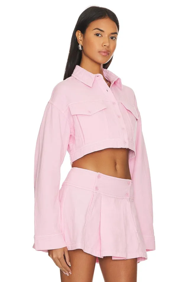 Lovers and Friends Jackets and Coats Women Sean Cropped Jacket Candy Pink Lovers and Friends Jackets and Coats Women Sean Cropped Jacket Candy Pink