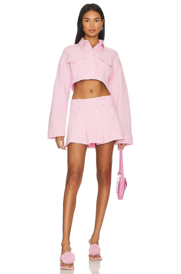 Lovers and Friends Jackets and Coats Women Sean Cropped Jacket Candy Pink Lovers and Friends Jackets and Coats Women Sean Cropped Jacket Candy Pink