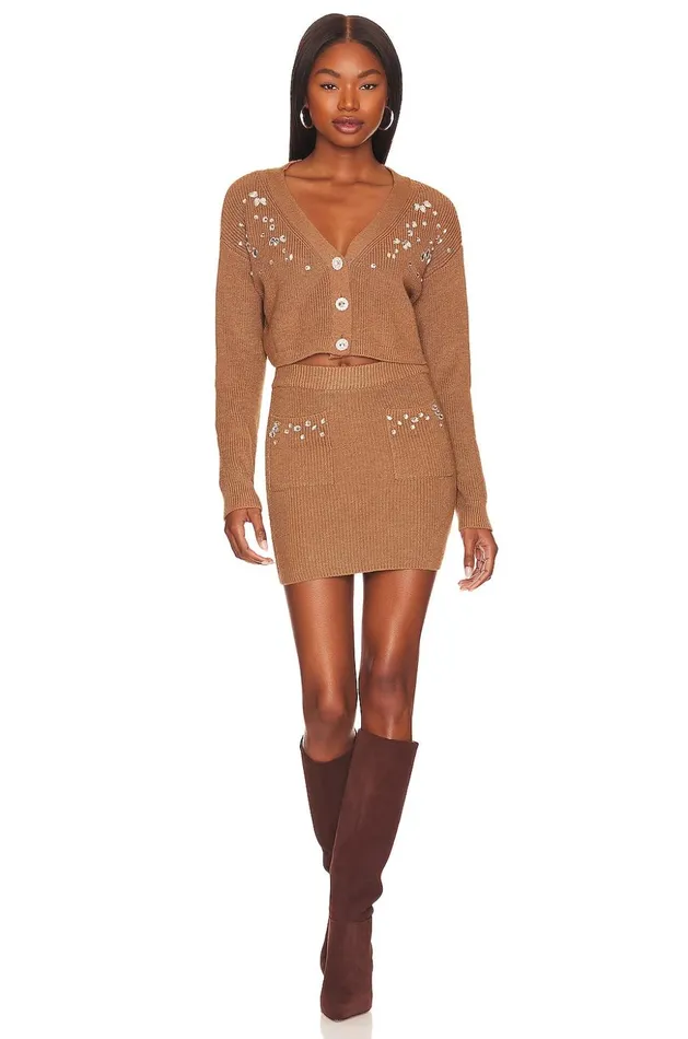 Lovers and Friends Skirts Women Estella Embellished Mini Skirt Chestnut Lovers and Friends Skirts Women Estella Embellished Mini Skirt Chestnut