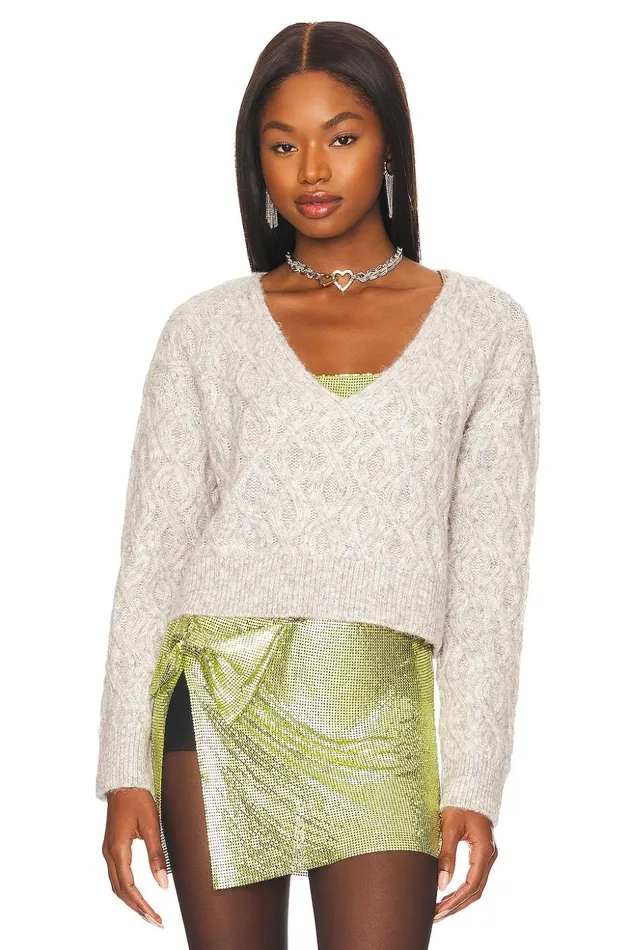 Lovers and Friends Sweaters and Knits Women Avriel Cable Pullover Grey Multi Lovers and Friends Sweaters and Knits Women Avriel Cable Pullover Grey Multi