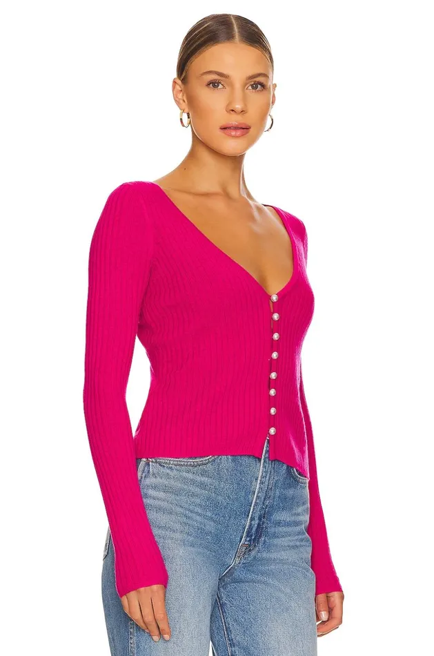 Lovers and Friends Sweaters and Knits Women Baxter Cardigan Hot Pink Lovers and Friends Sweaters and Knits Women Baxter Cardigan Hot Pink