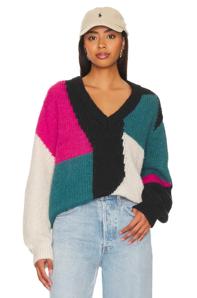 Lovers and Friends Sweaters and Knits Women Makana Pullover Red and Blue Multi