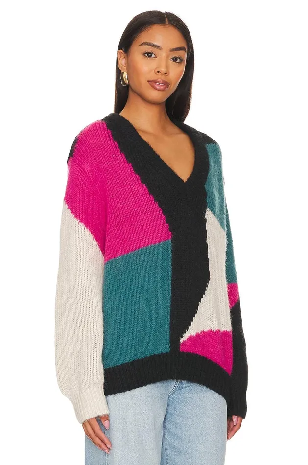 Lovers and Friends Sweaters and Knits Women Makana Pullover Red and Blue Multi Lovers and Friends Sweaters and Knits Women Makana Pullover Red and Blue Multi
