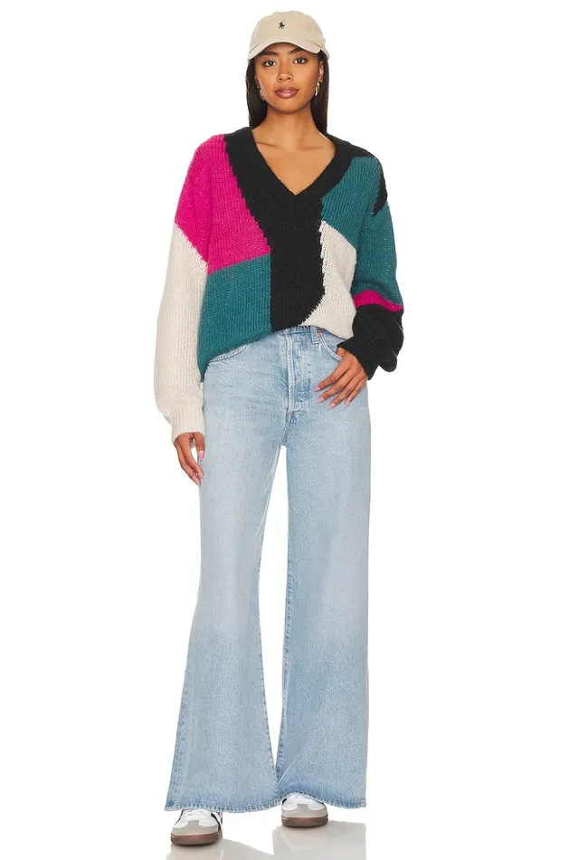 Lovers and Friends Sweaters and Knits Women Makana Pullover Red and Blue Multi Lovers and Friends Sweaters and Knits Women Makana Pullover Red and Blue Multi