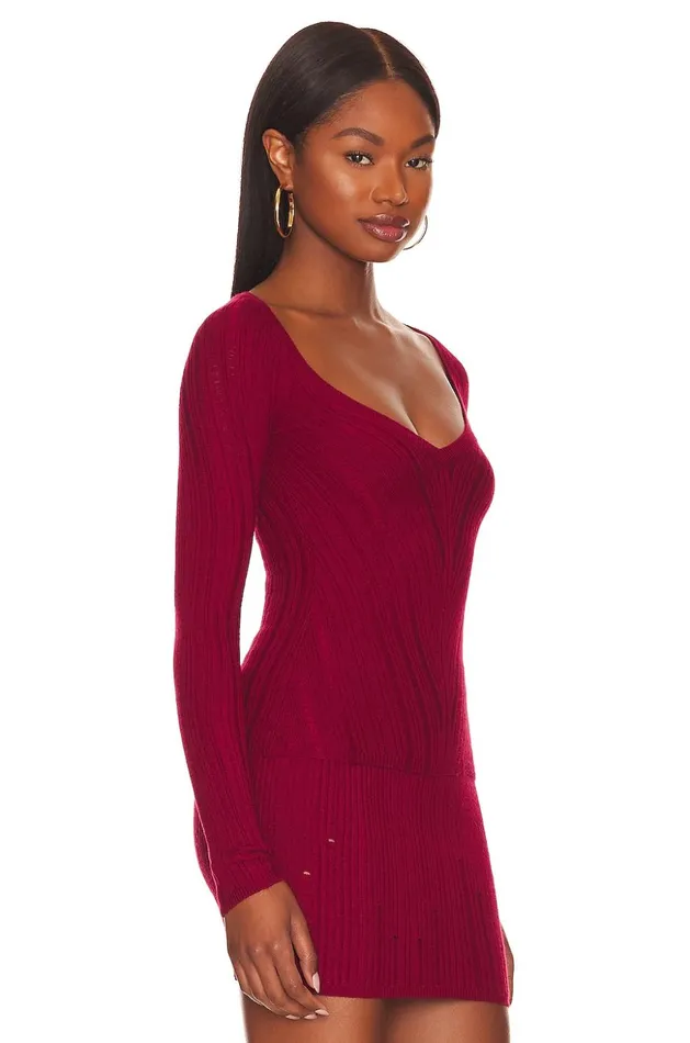 Lovers and Friends Sweaters and Knits Women Mara V Neck Pullover Wine Red