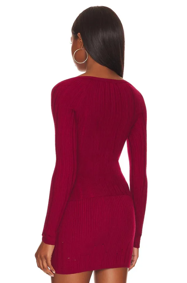 Lovers and Friends Sweaters and Knits Women Mara V Neck Pullover Wine Red