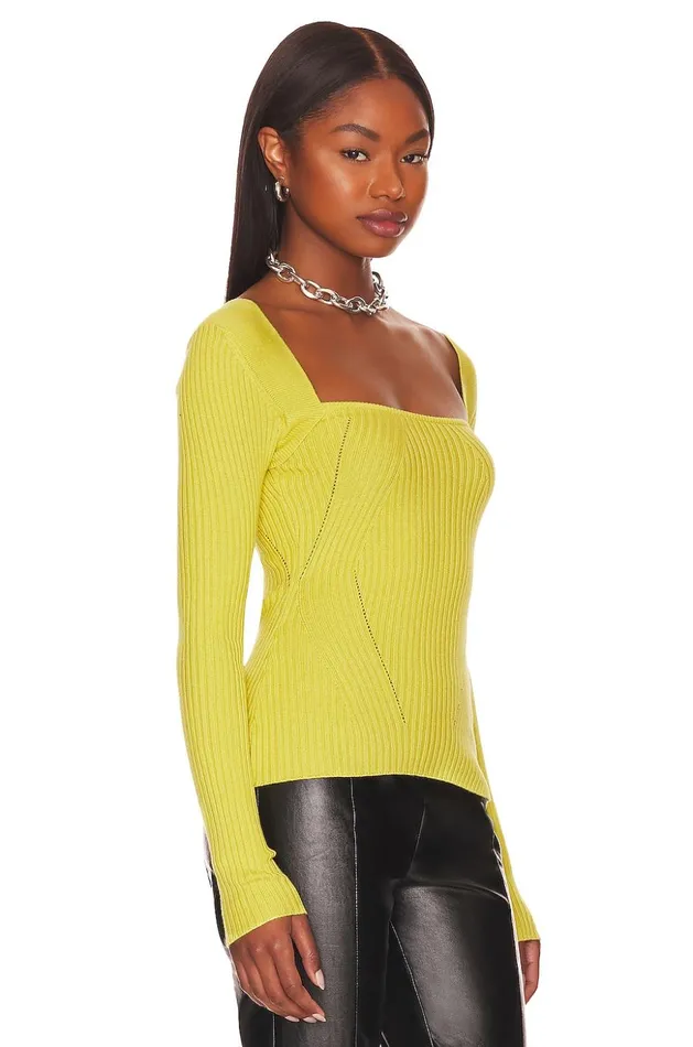 Lovers and Friends Sweaters and Knits Women Tie Back Fitted Rib Sweater Lime