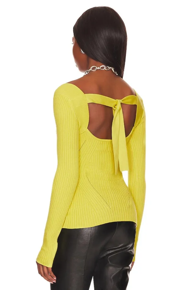 Lovers and Friends Sweaters and Knits Women Tie Back Fitted Rib Sweater Lime