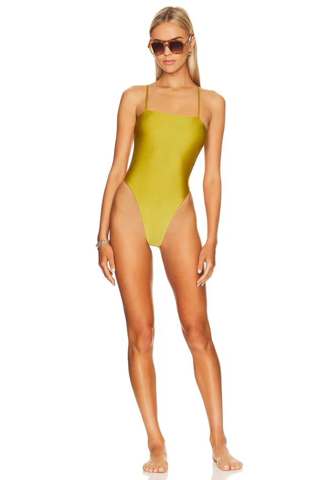 Lovers and Friends Swimsuits and CoverUps Women On Your Side One Piece Chartreuse
