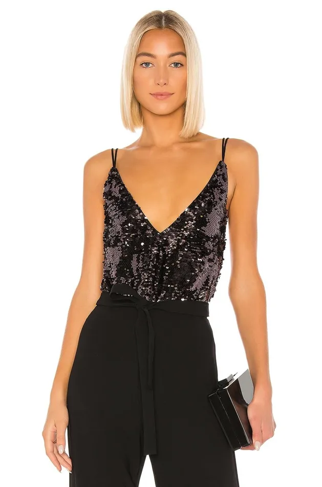 Lovers and Friends Tops Women Alex Bodysuit Gunmetal
