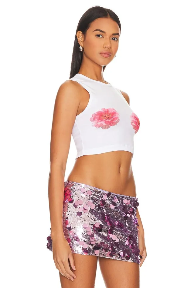 Lovers and Friends Tops Women Flower Tank White Lovers and Friends Tops Women Flower Tank White