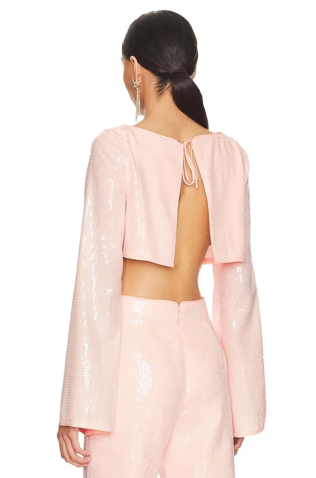 Lovers and Friends Tops Women Leighton Sequin Top Champagne Pink Lovers and Friends Tops Women Leighton Sequin Top Champagne Pink