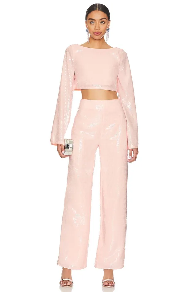 Lovers and Friends Tops Women Leighton Sequin Top Champagne Pink Lovers and Friends Tops Women Leighton Sequin Top Champagne Pink