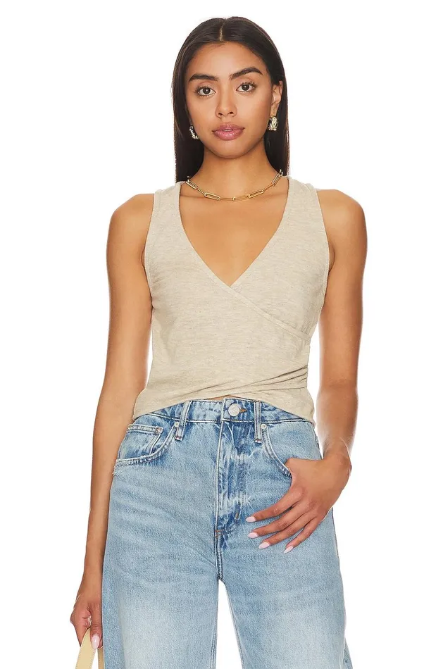 Lovers and Friends Tops Women Sally Wrap Top Oatmeal