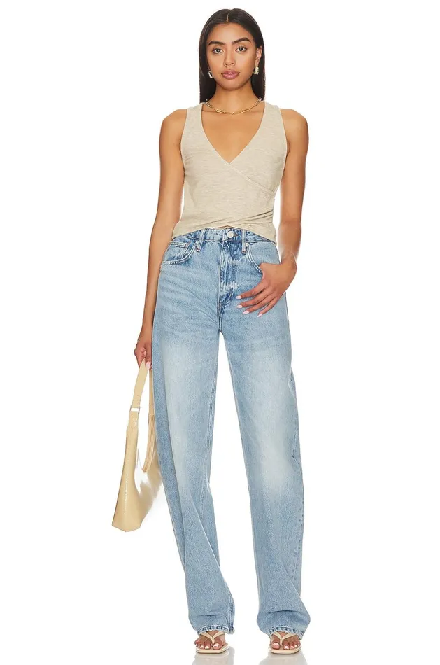 Lovers and Friends Tops Women Sally Wrap Top Oatmeal Lovers and Friends Tops Women Sally Wrap Top Oatmeal