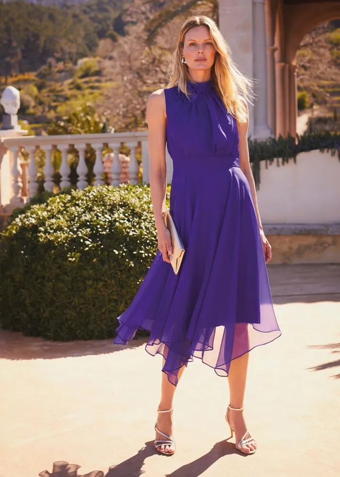 Lucinda Fit And Flare Dress Purple Women Phase Eight Dresses