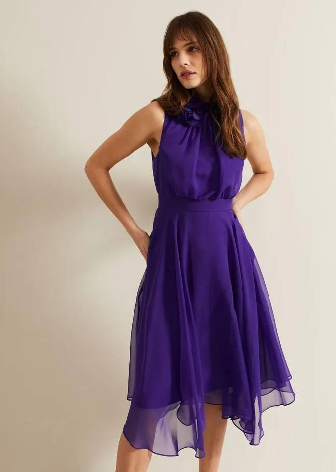 Lucinda Fit And Flare Dress Purple Women Phase Eight Dresses