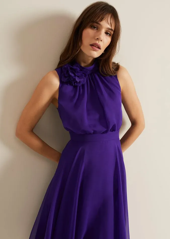 Lucinda Fit And Flare Dress Purple Women Phase Eight Dresses