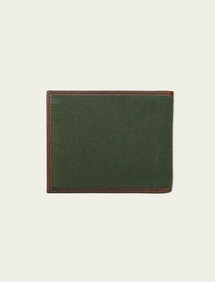 Lucky Brand Bags and Wallets Men Canvas With Leather Trim Bifold Wallet Light Green