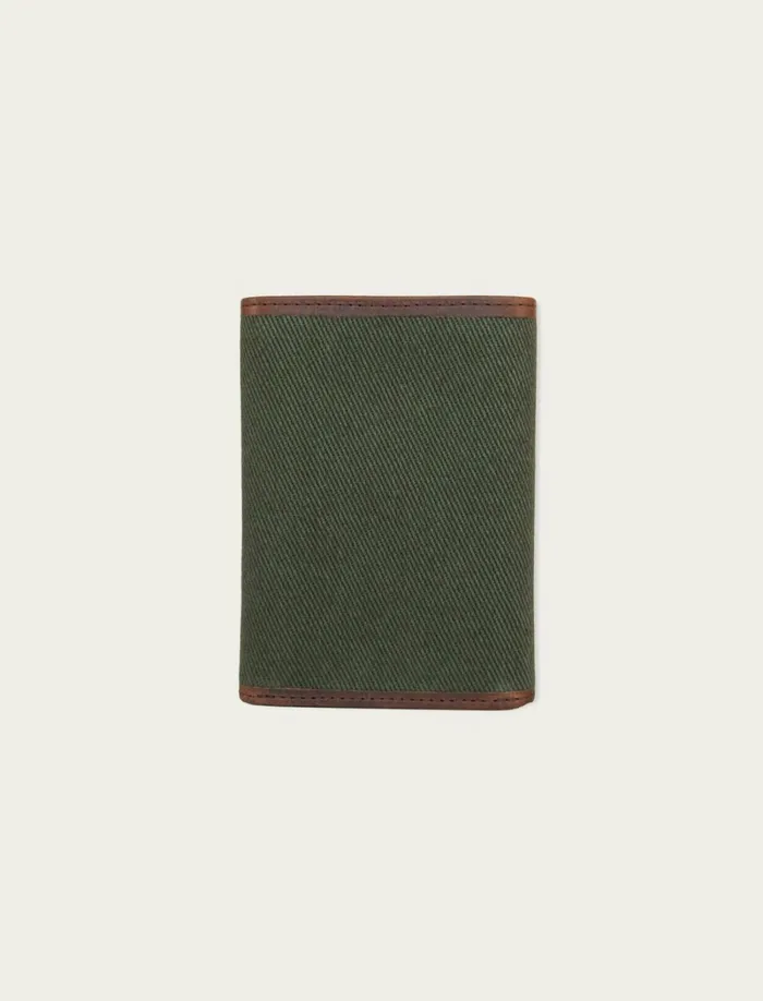 Lucky Brand Bags and Wallets Men Canvas With Leather Trim Trifold Wallet Light Green