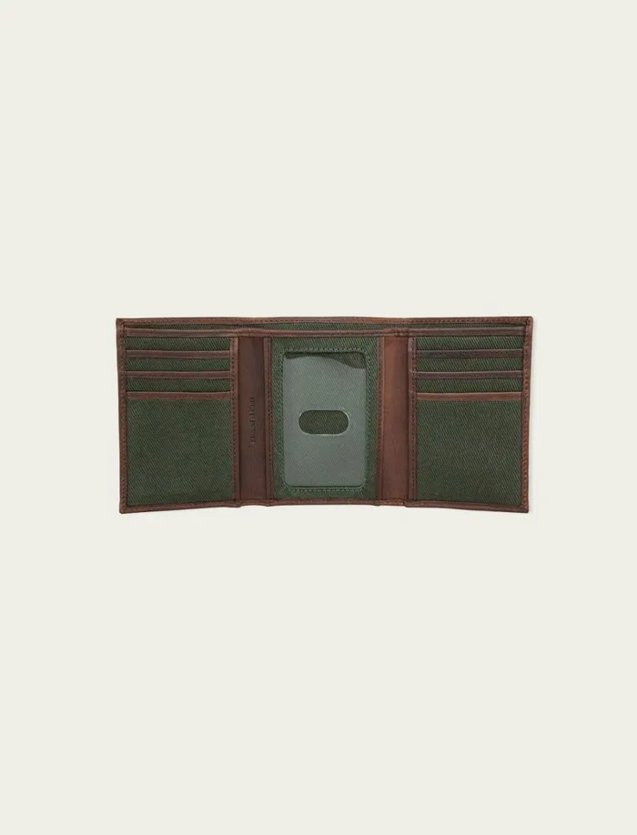 Lucky Brand Bags and Wallets Men Canvas With Leather Trim Trifold Wallet Light Green