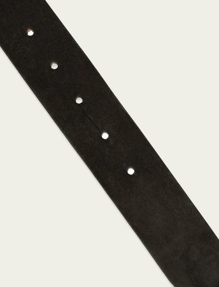 Lucky Brand Belts Men Distressed Suede Leather Belt Black