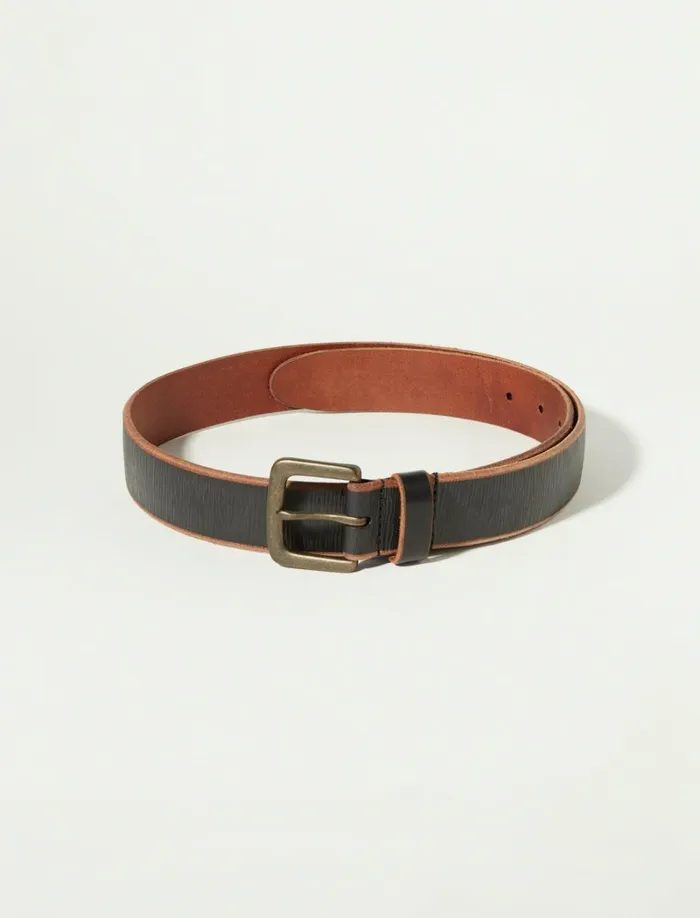 Lucky Brand Belts Men Santa Fe Leather Belt Black