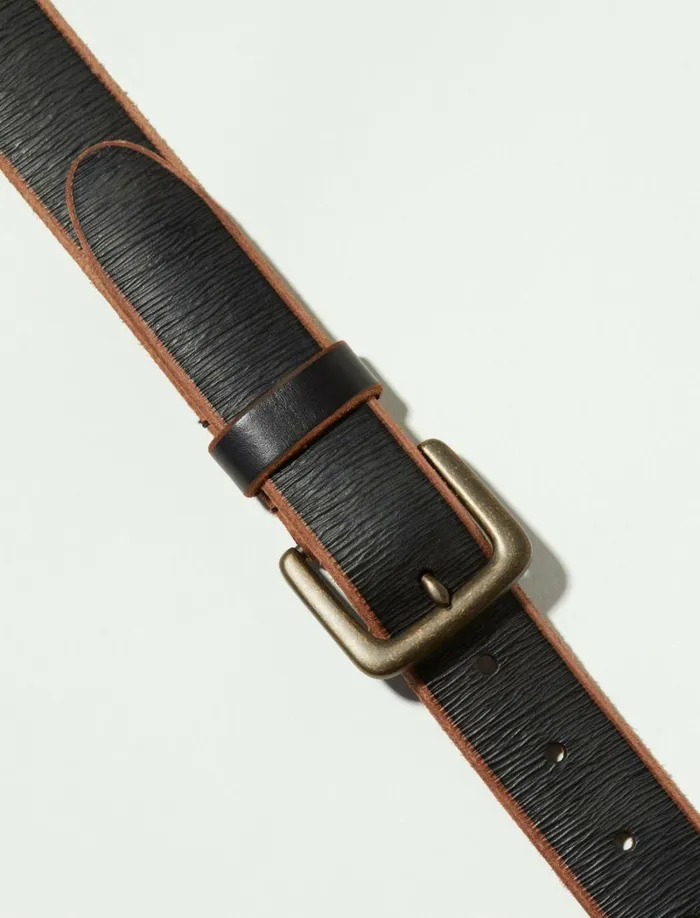 Lucky Brand Belts Men Santa Fe Leather Belt Black