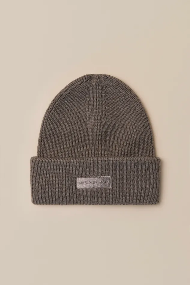 Lucky Brand Cold Weather Accessories Men Solid Knit Beanie Dark Grey