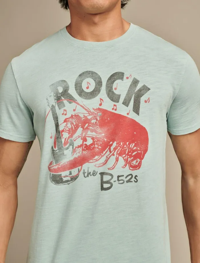 Lucky Brand Graphic Tees Men B52s Rock Lobster Starlight Blue