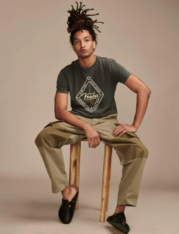 Lucky Brand Graphic Tees Men Fender Diamond Jet Black