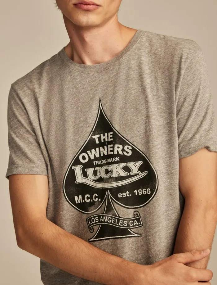 Lucky Brand Graphic Tees Men Lucky Spade Heather Grey