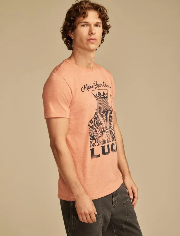 Lucky Brand Graphic Tees Men Make Your Luck Autum Glaze