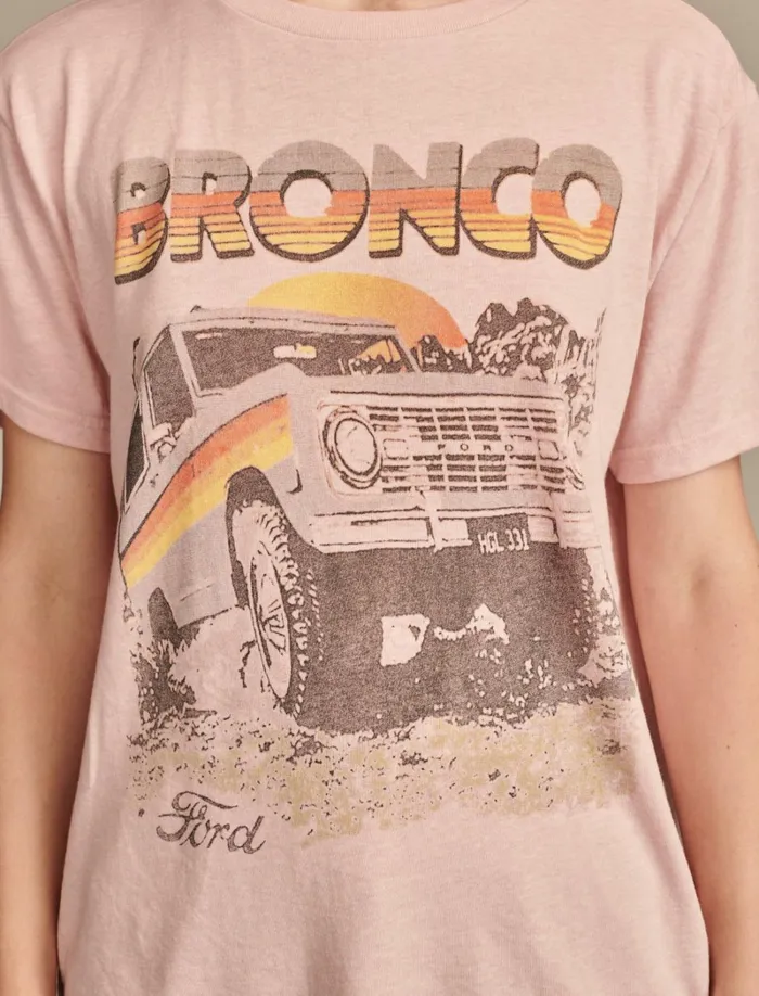 Lucky Brand Graphic Tees Women Ford Bronco Boyfriend Tee Rose Tan