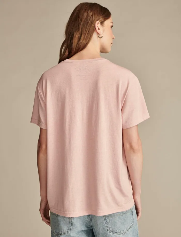 Lucky Brand Graphic Tees Women Ford Bronco Boyfriend Tee Rose Tan