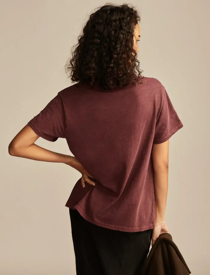 Lucky Brand Graphic Tees Women Geometric Mirror Floral Boyfriend Tee Decadent Chocolate