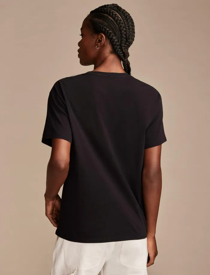 Lucky Brand Graphic Tees Women Heart Burst Classic Crew Jet Black