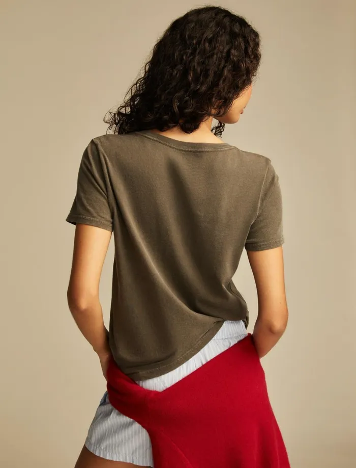 Lucky Brand Graphic Tees Women Lucky Forever Faithful Classic Crew Black Olive