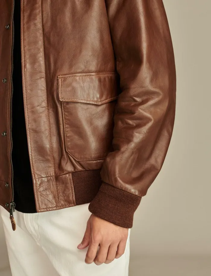 Lucky Brand Jackets and Outerwear Men A2 Flight Jacket Tobacco Brown