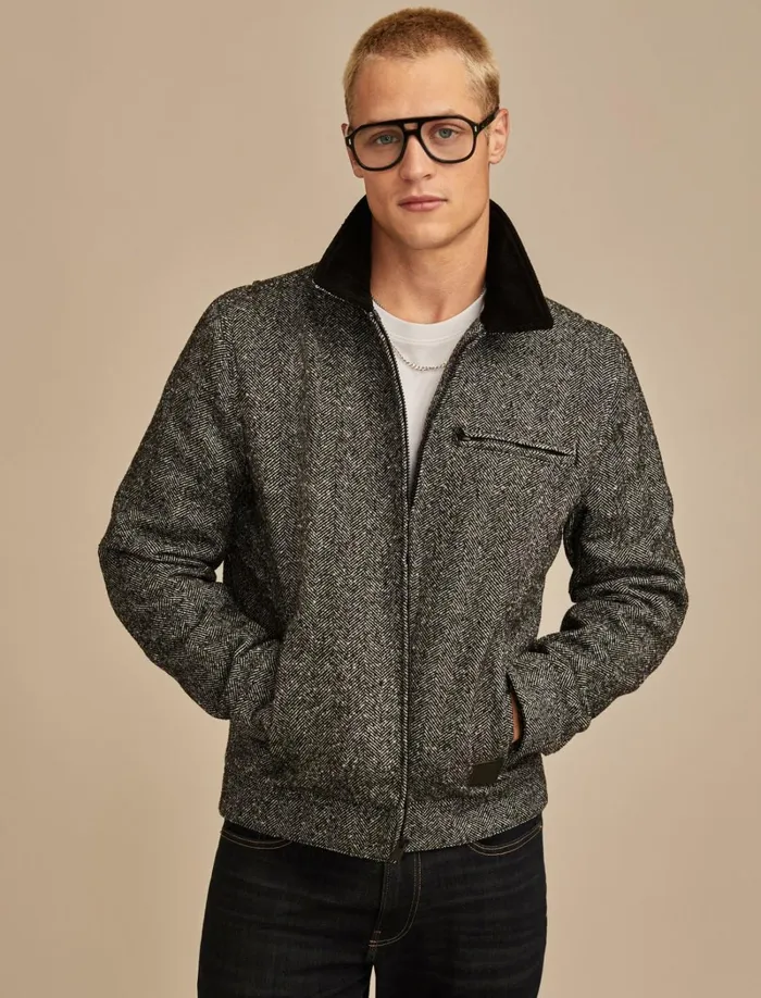 Lucky Brand Jackets and Outerwear Men Herringbone Jacket Black Multi