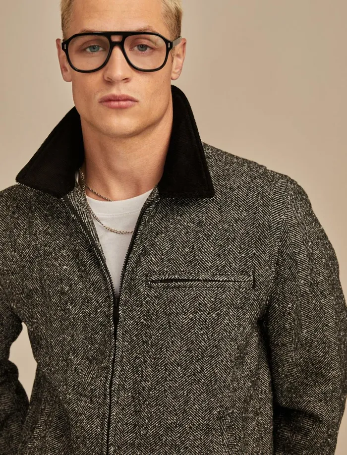 Lucky Brand Jackets and Outerwear Men Herringbone Jacket Black Multi
