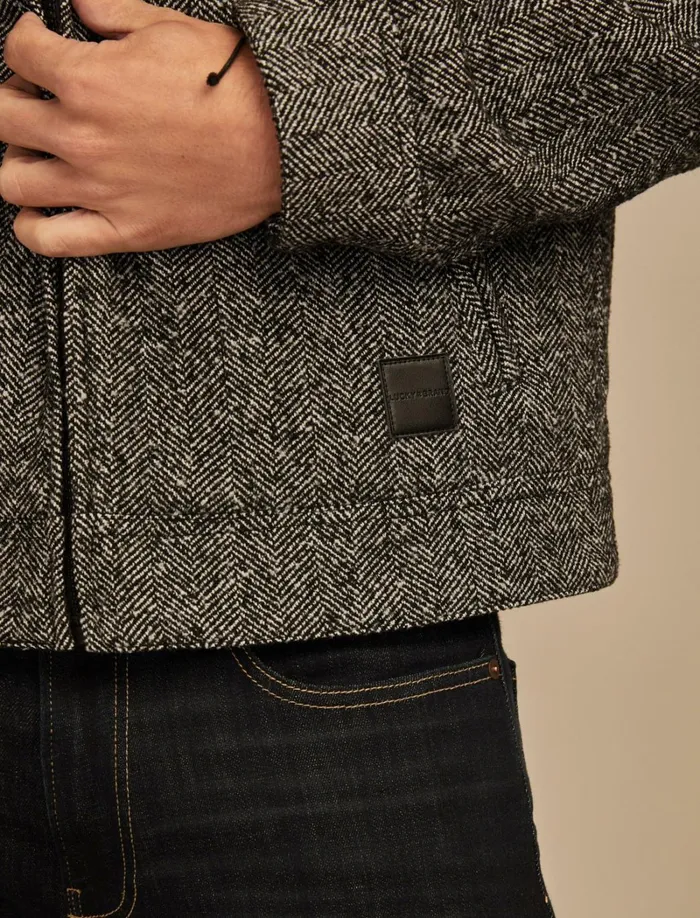Lucky Brand Jackets and Outerwear Men Herringbone Jacket Black Multi