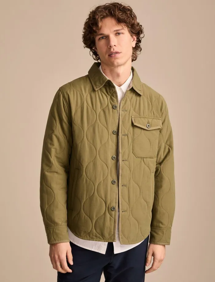 Lucky Brand Jackets and Outerwear Men Quilted Shirt Jacket Olive Night