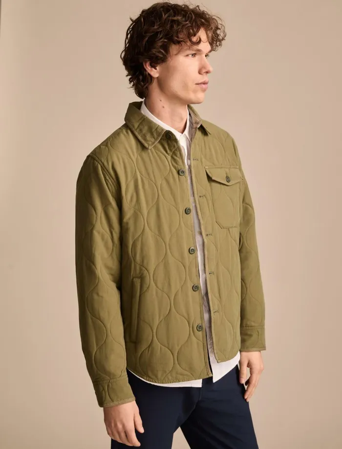 Lucky Brand Jackets and Outerwear Men Quilted Shirt Jacket Olive Night
