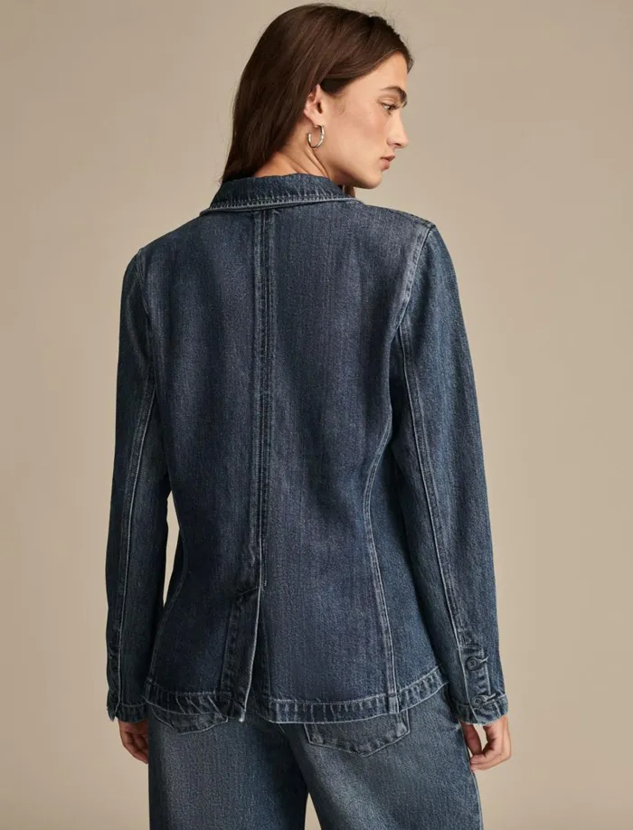 Lucky Brand Jackets and Outerwear Women Liquid Denim Luxe Blazer Capri
