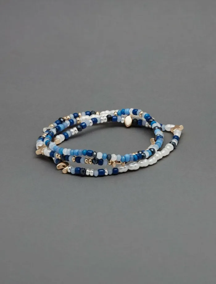 Lucky Brand Jewelry Women Beaded Bracelet Set Two Tone