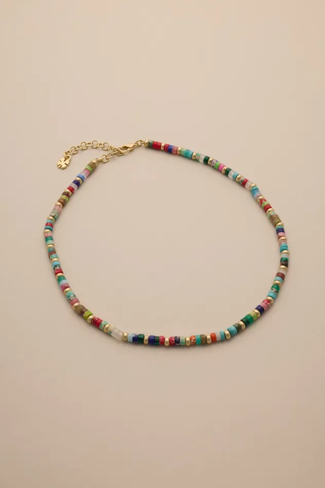Lucky Brand Jewelry Women Multi Beaded Necklace Gold