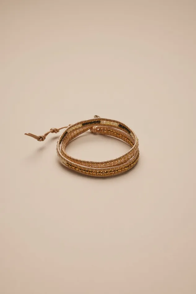 Lucky Brand Jewelry Women Neutral Stone Wrap Bracelet Gold