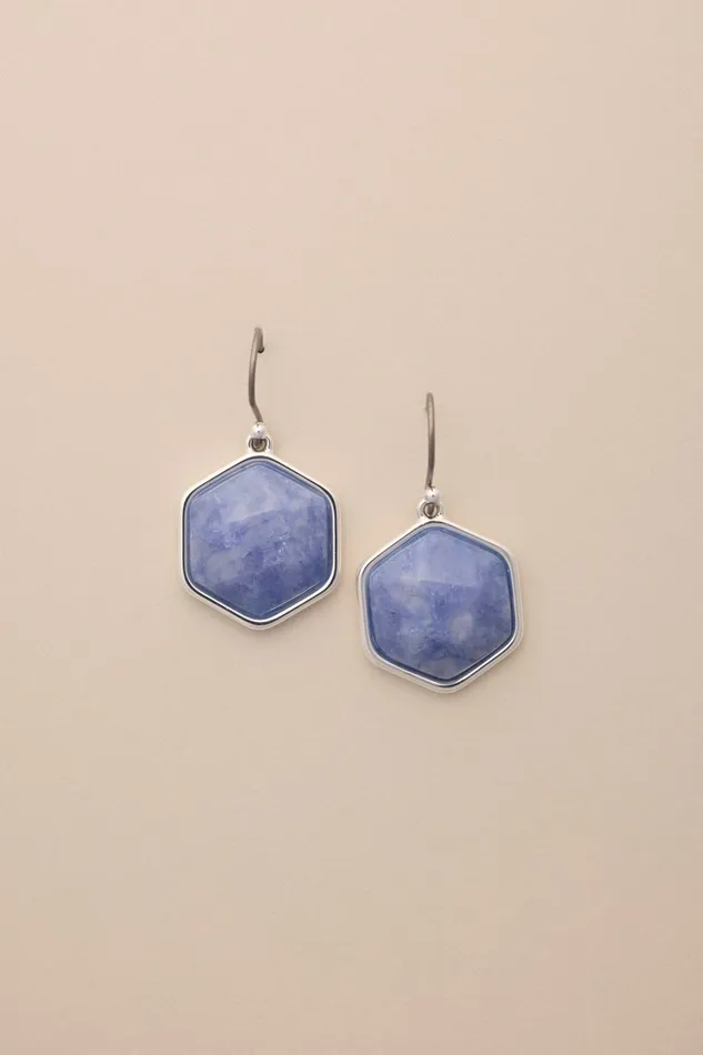 Lucky Brand Jewelry Women Stone Drop Earring Silver