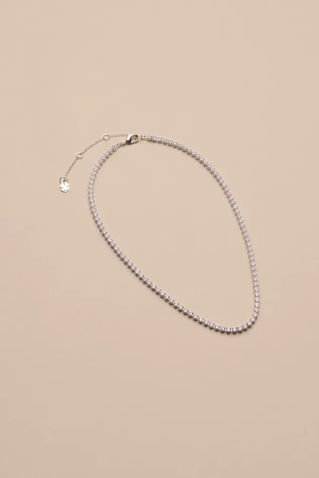 Lucky Brand Jewelry Women Tennis Necklace Silver